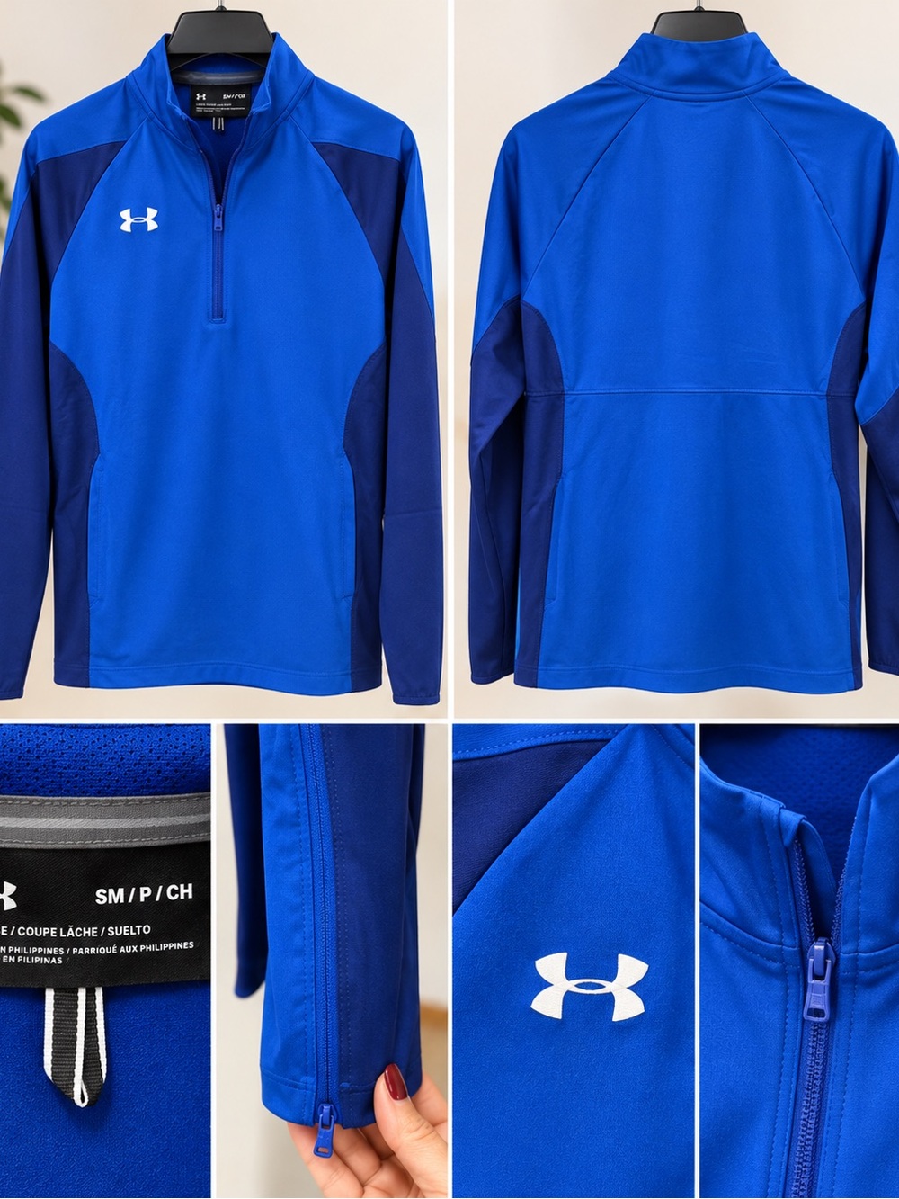 Under Armour Royal & Navy 1/4 Zip Performance Pullover